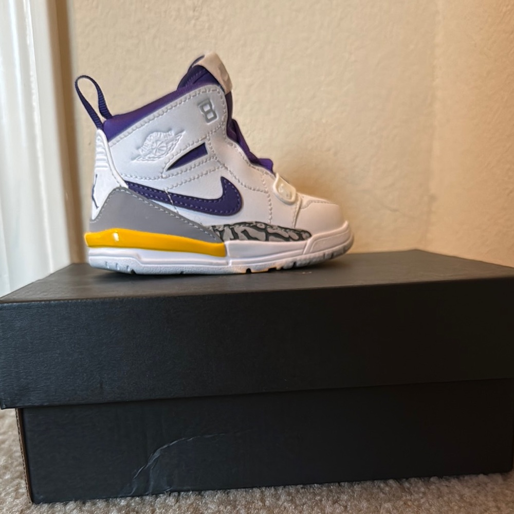 Nike Kids' White and Purple High-Top Sneakers